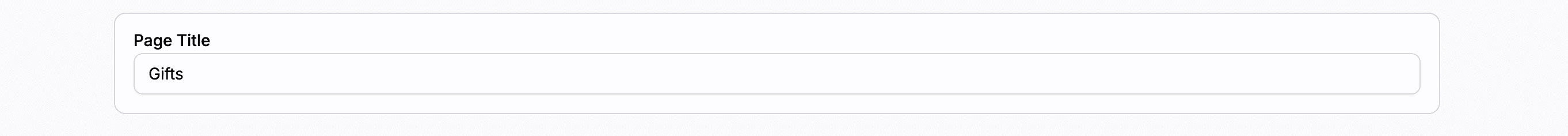 Page title input field