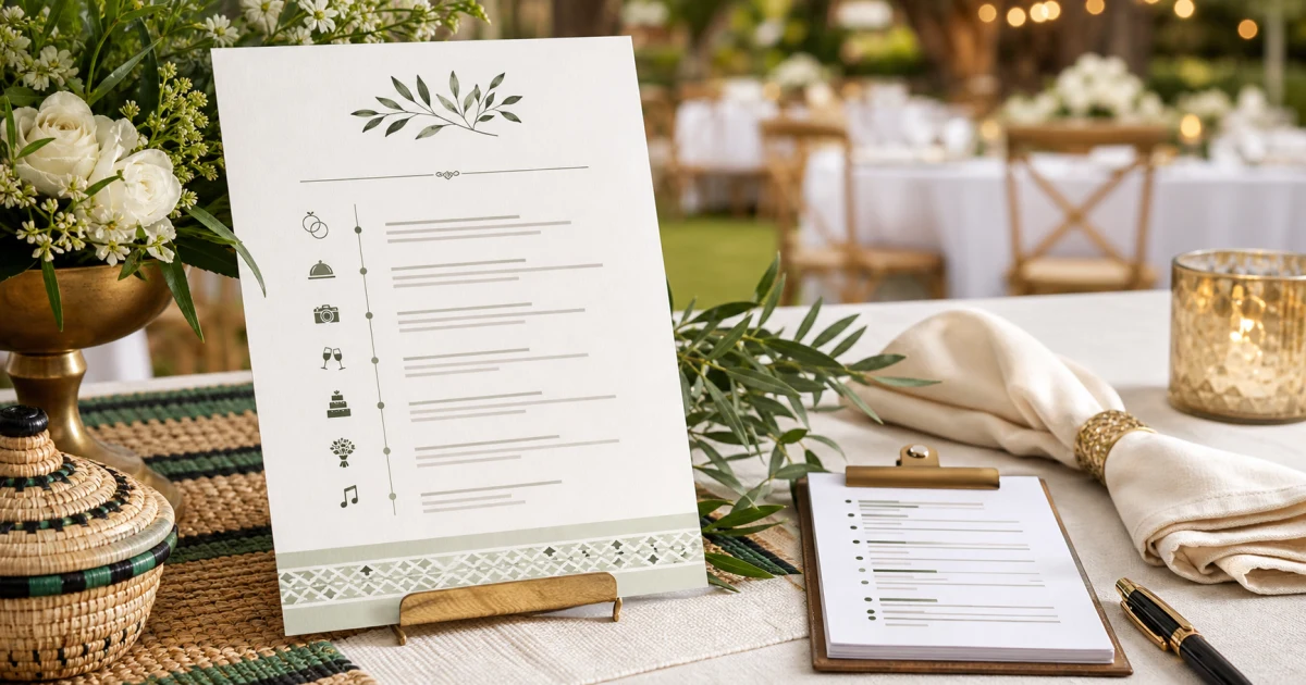 Wedding Program Template for Kenya (Order of Events)